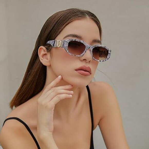 Vintage narrow square woman\'s sunglasses main image 4